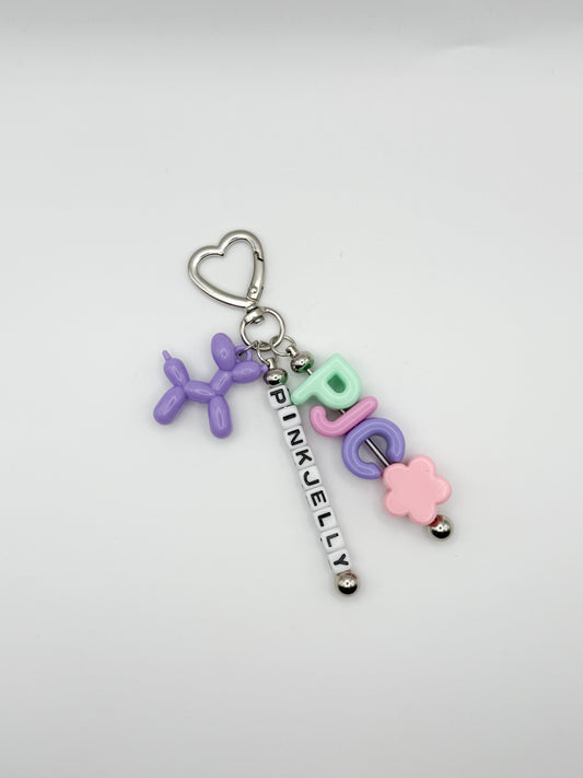 Personalized Initials Keychain (mint green/pink/purple)