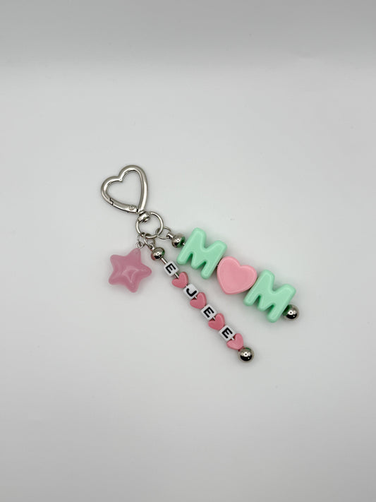 Personalized Initial Keychains (mint green/pink)