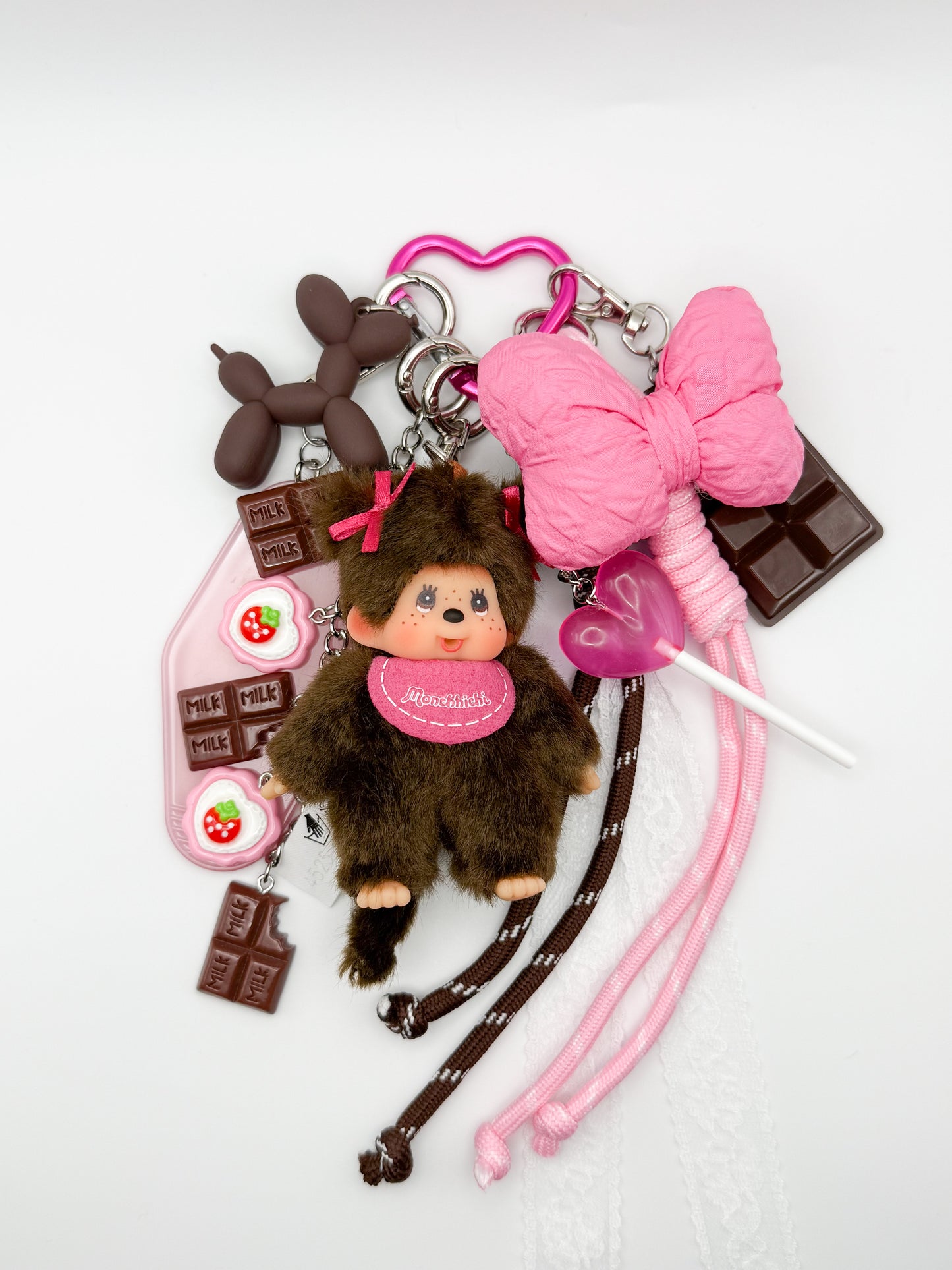 Brown Pigtails - Mini Monchhchi Plush Vinyl Face